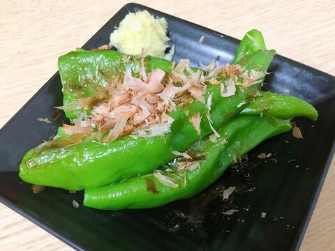 シンプルに生姜醤油で！焼き万願寺とうがらし